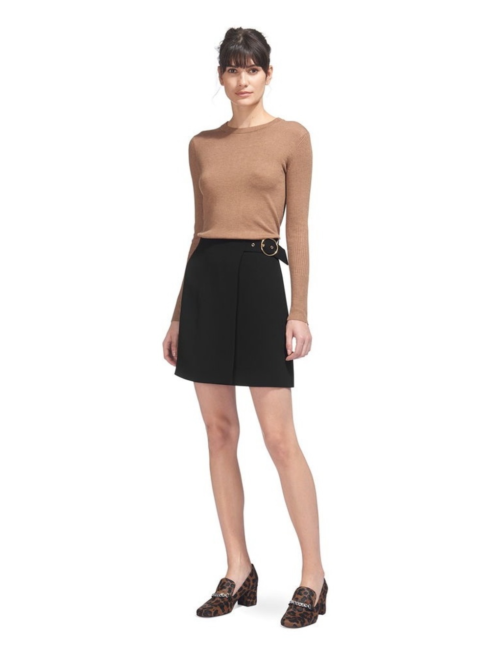 Whistles Arpi Wrap Buckle Skirt Black Gold Little Black Skirt Size 2 Night Out